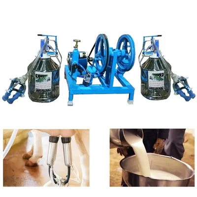 Commercial Double Bucket (20L x 2) Milking Machine with 0.5 HP Motor and 60 PPM
